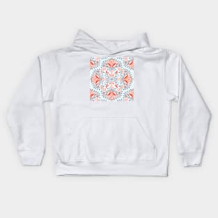 Mint and Orange Geometric Flower Mandala Kids Hoodie